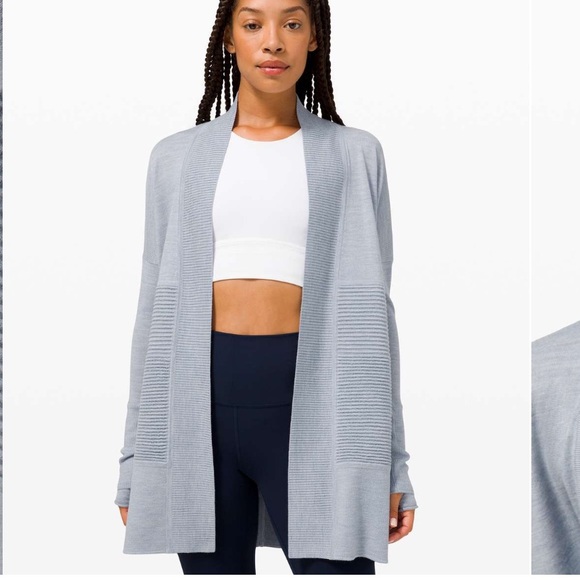 lululemon athletica Sweaters - Lululemon Sit In Lotus Wrap II Heathered Chambray